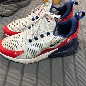 Nike Red and White Sneakers with Air Max Cushioning